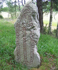 A Runestone in Sweden erected by a Viking in commemoration of the taking of one Dangeld from England.
